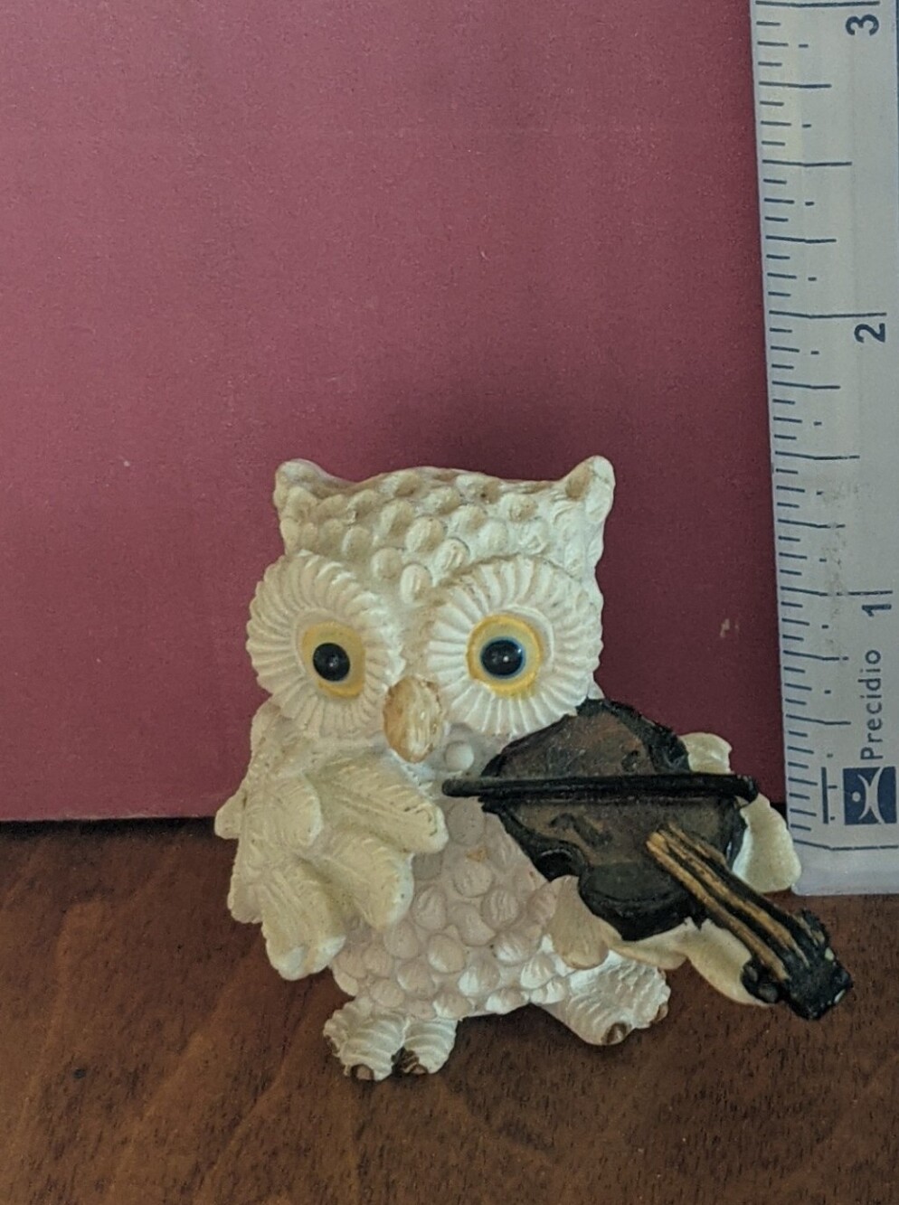 🦉White Owl Figurine Playing Violin